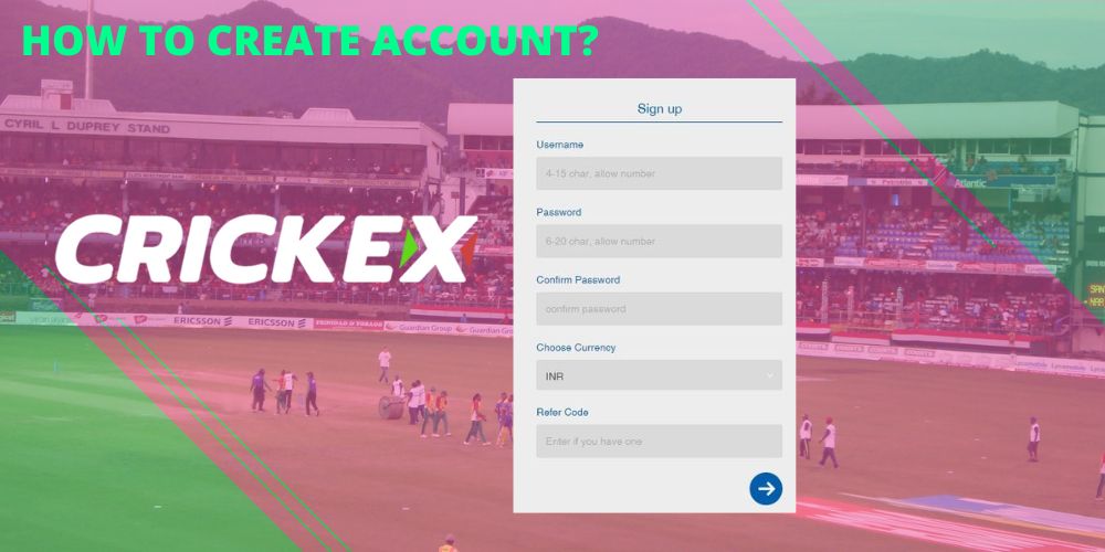 How to create account at Crickex India bookmaker